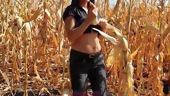 Young Step-Sister Gets Fucked By Big-Cock Step-Brother In Outdoor Corn Field